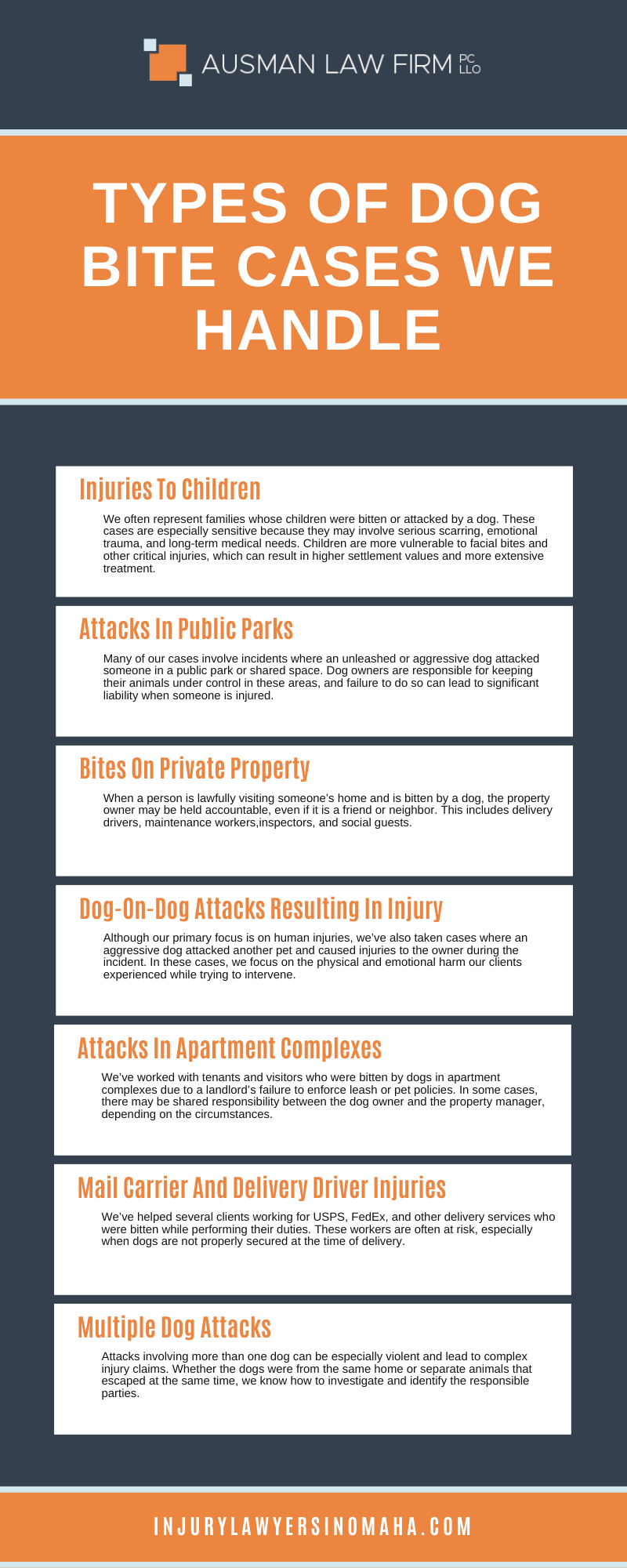 Types Of Dog Bite Cases We Handle Infographic